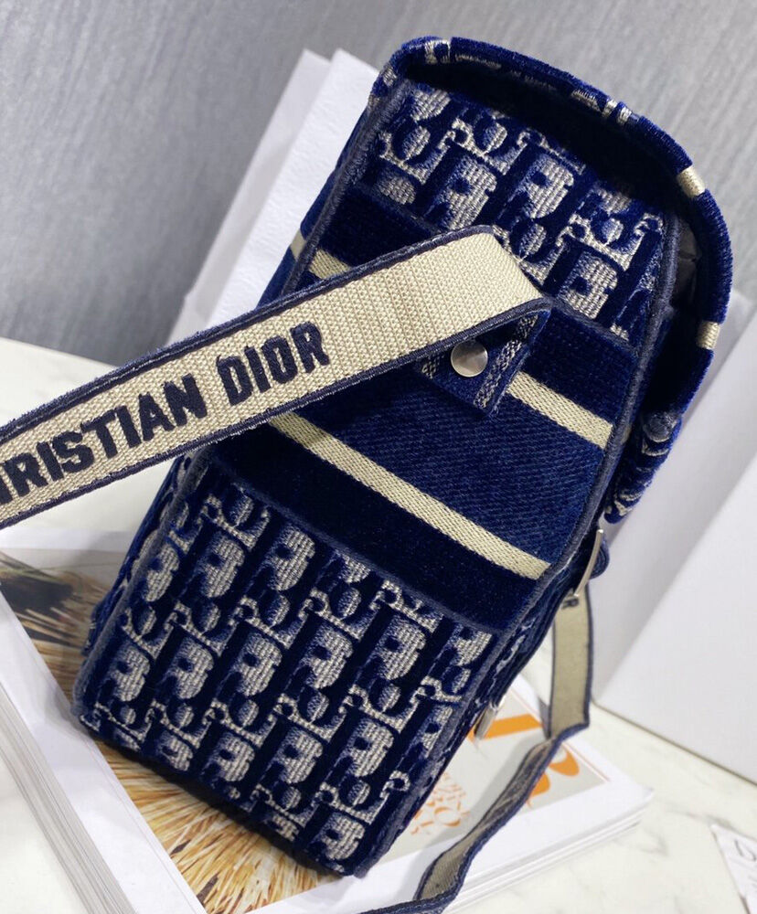 Christian Dior Diorcamp Messenger Canvas Bag Dark Blue